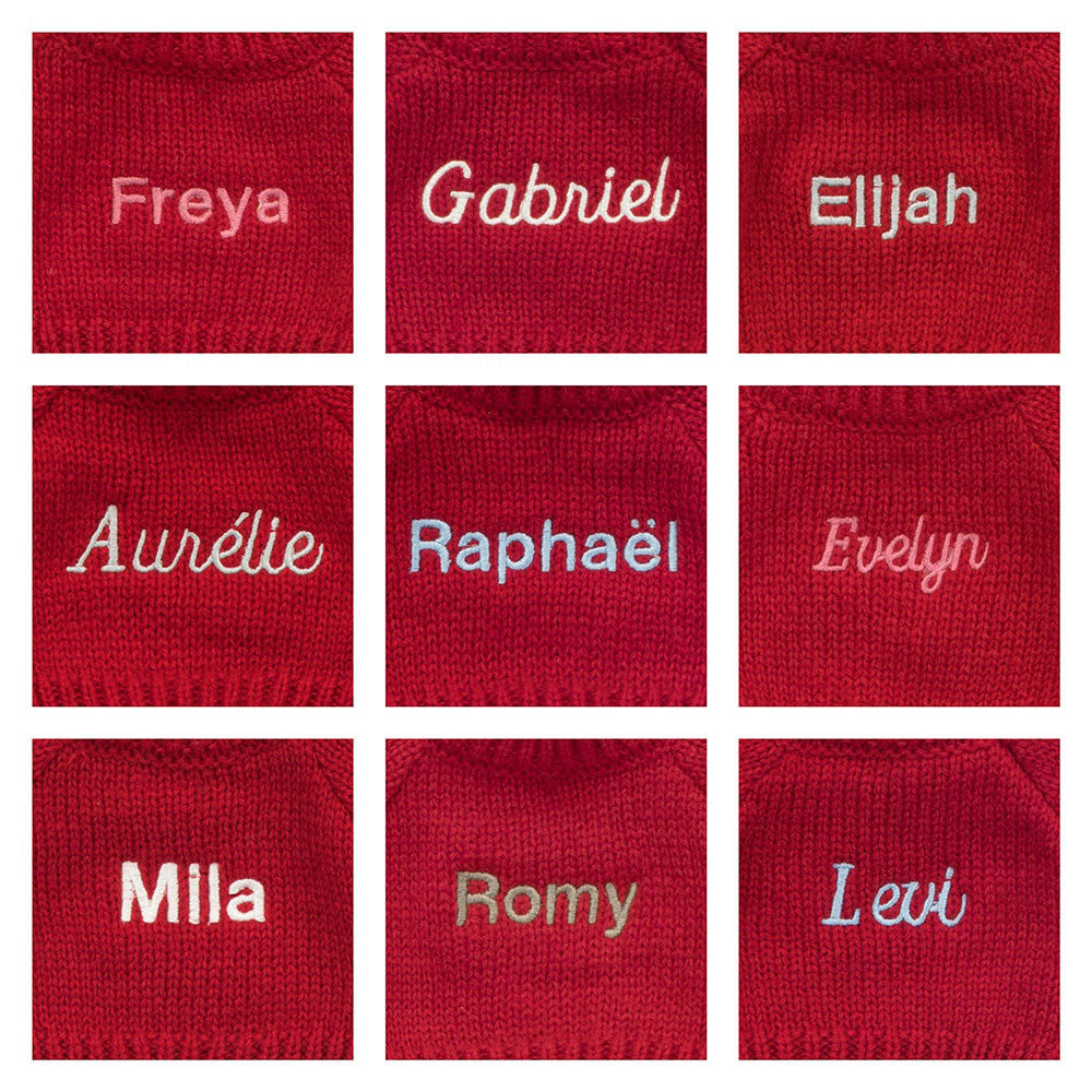Bashful Silver Bunny With Personalized Red Jumper - US 5402