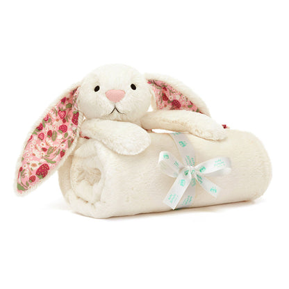 Blossom Cream Bunny 'Berry' Blankie - US 0415