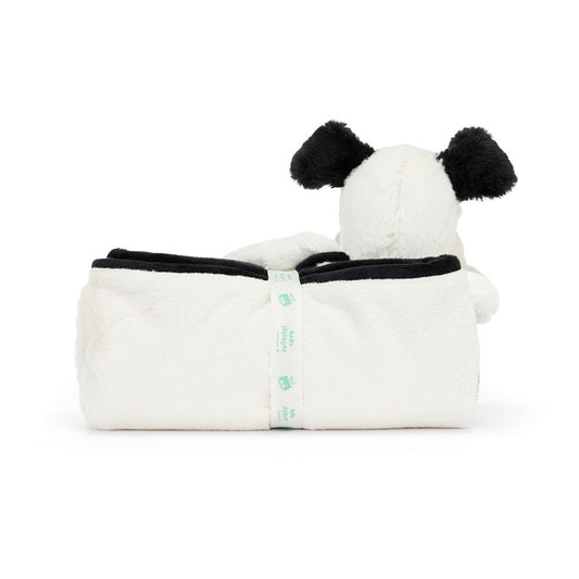 Bashful Black & Cream Puppy Blankie - US 8296