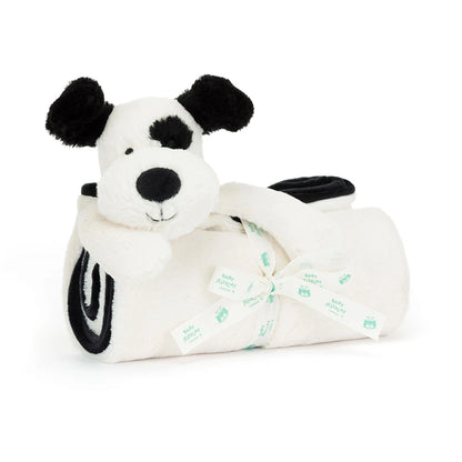 Bashful Black & Cream Puppy Blankie - US 8296