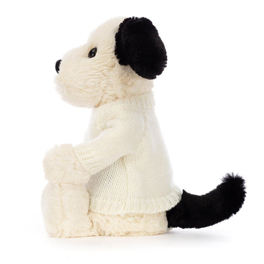 Bashful Black & Cream Puppy With Personalized Cream Jumper - US 6049