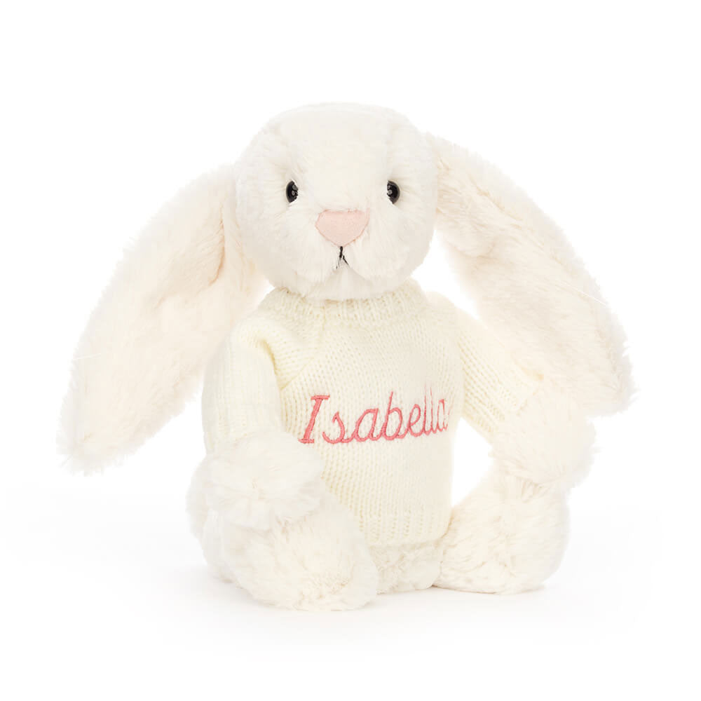 Bashful Cream Bunny With Personalized Cream Jumper - US 1265