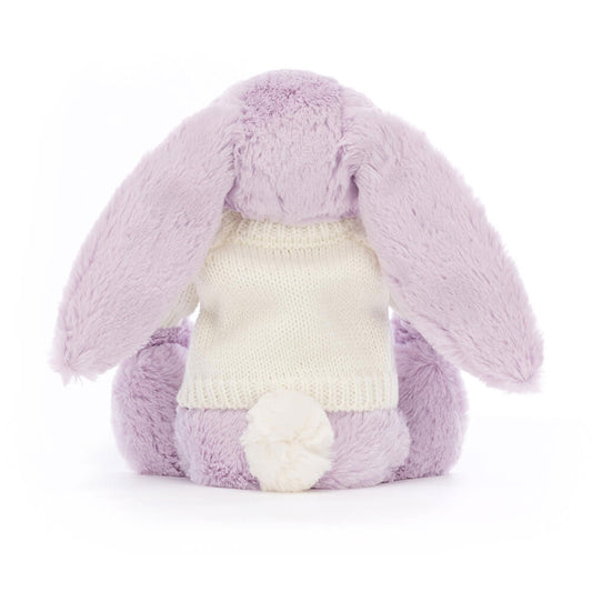 Bashful Lilac Bunny With Personalized Cream Jumper - US 5807