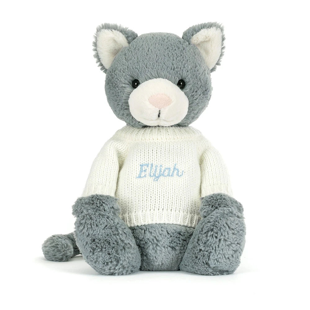 Bashful Kitten With Personalized Cream Jumper - US 5819
