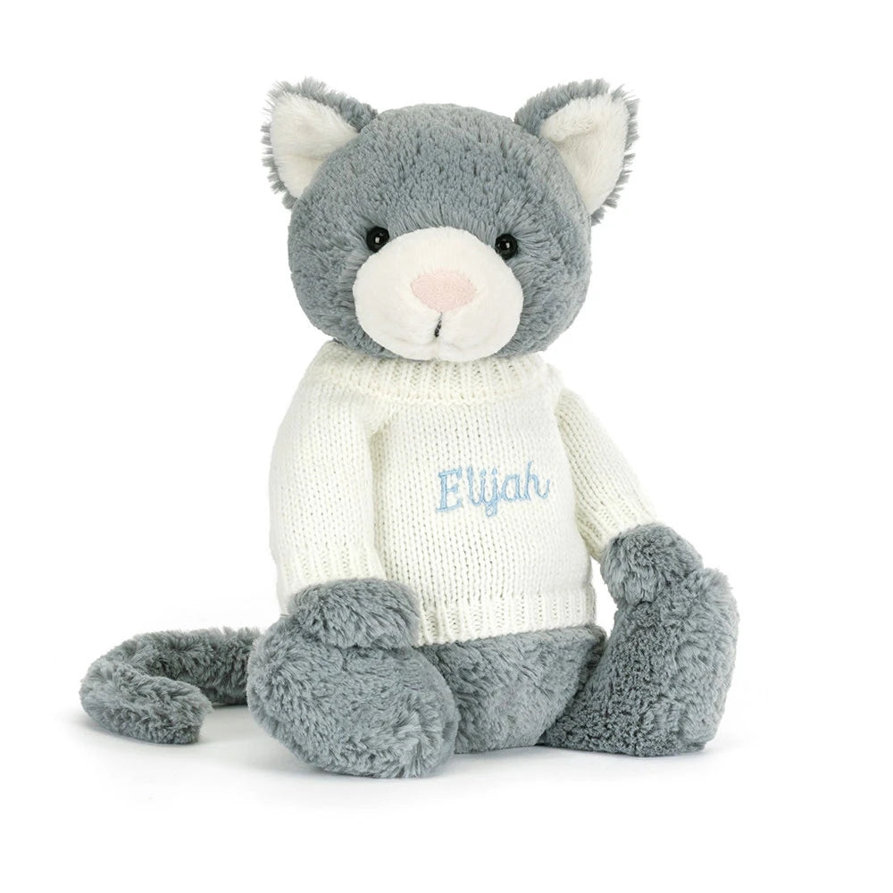 Bashful Kitten With Personalized Cream Jumper - US 5819