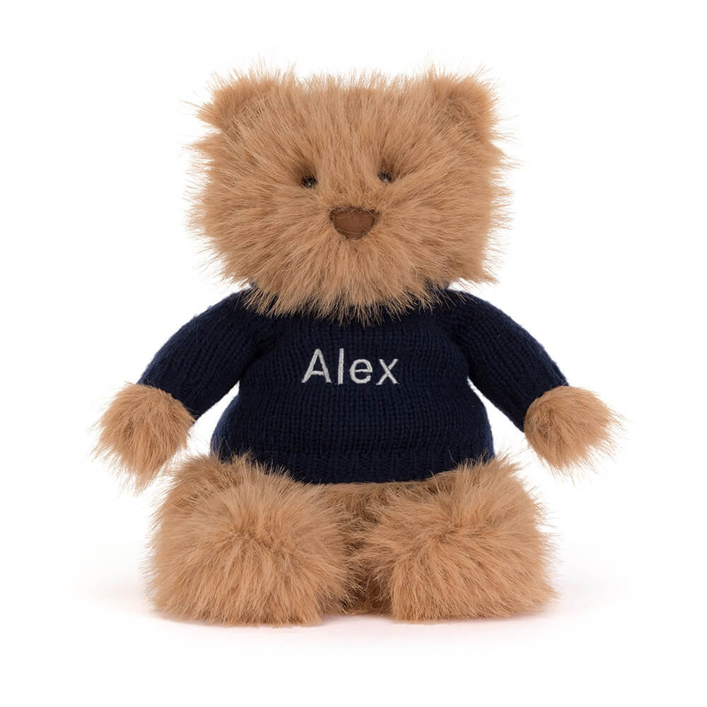 Bartholomew Bear Bouffant With Personalized Navy Jumper - US 6770
