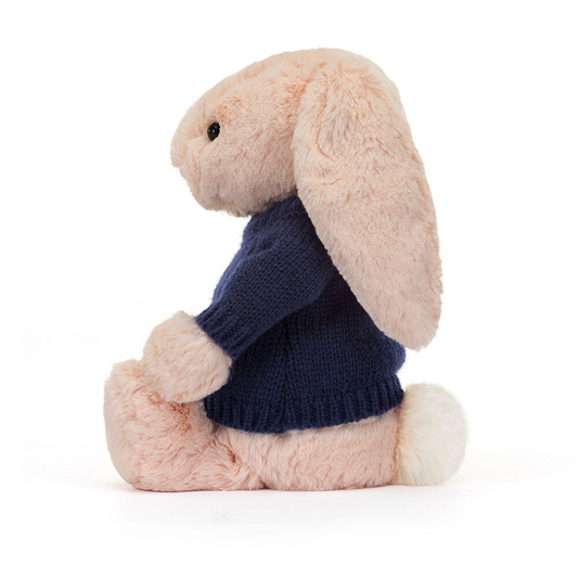 Bashful Blush Bunny With Personalized Navy Jumper - US 6369