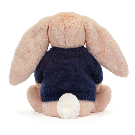 Bashful Blush Bunny With Personalized Navy Jumper - US 6369