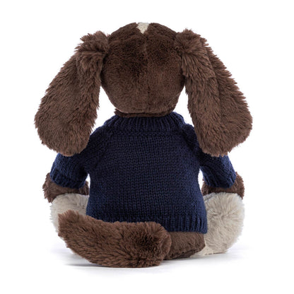 Bashful Fudge Puppy With Personalized Navy Jumper - US 6284