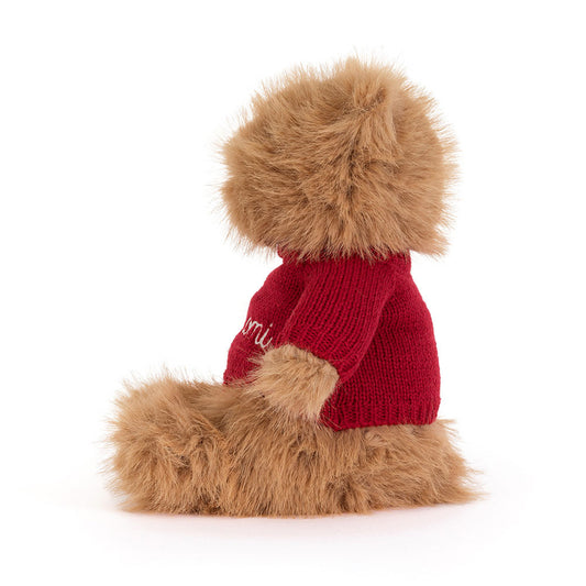 Bartholomew Bear Bouffant With Personalized Red Jumper - US 2754