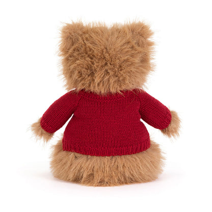 Bartholomew Bear Bouffant With Personalized Red Jumper - US 2754