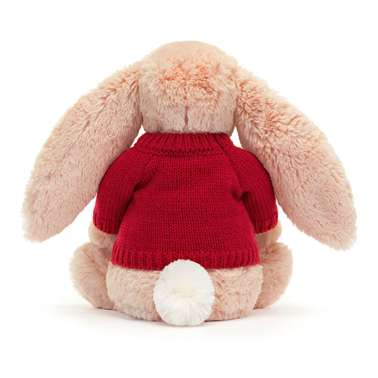 Bashful Blush Bunny With Personalized Red Jumper - US 8610