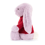 Bashful Lilac Bunny With Personalized Red Jumper - US 5265