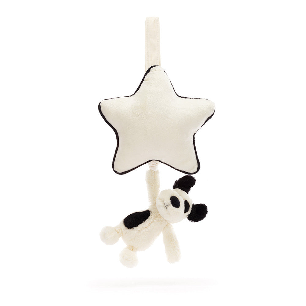 Bashful Black & Cream Puppy Musical Pull - US 2789