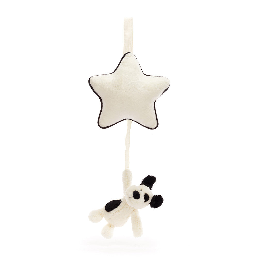Bashful Black & Cream Puppy Musical Pull - US 2789