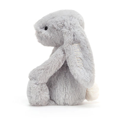Personalized Bashful Silver Bunny Medium - US 4414