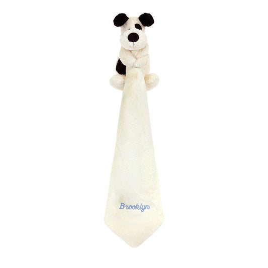 Personalized Bashful Black & Cream Puppy Soother - US 1456